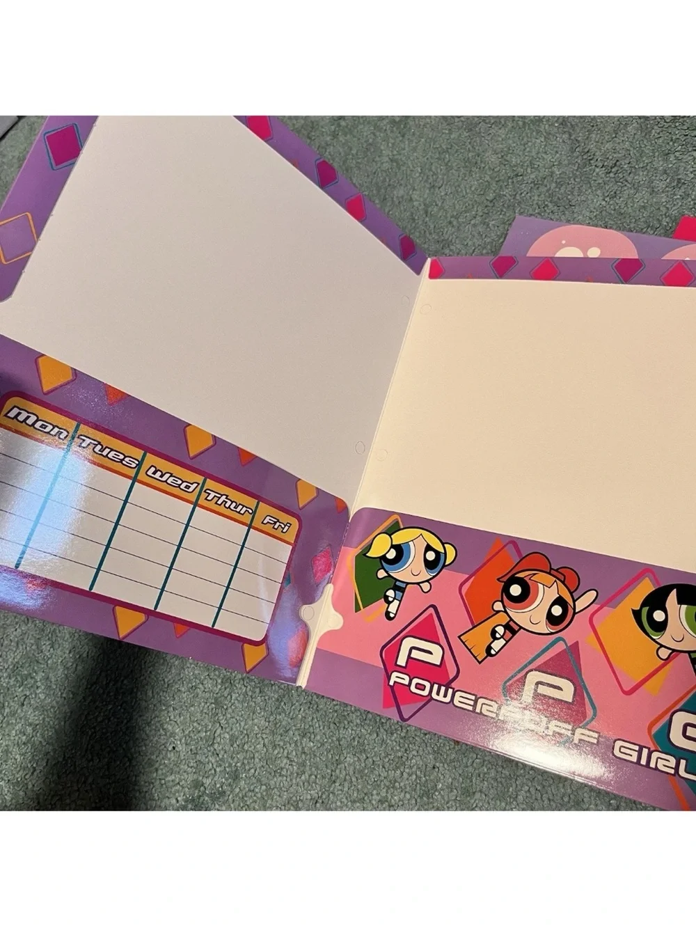 Vintage 2003 Y2K Powerpuff Girls Bundle Of 4 School Paper Folders
